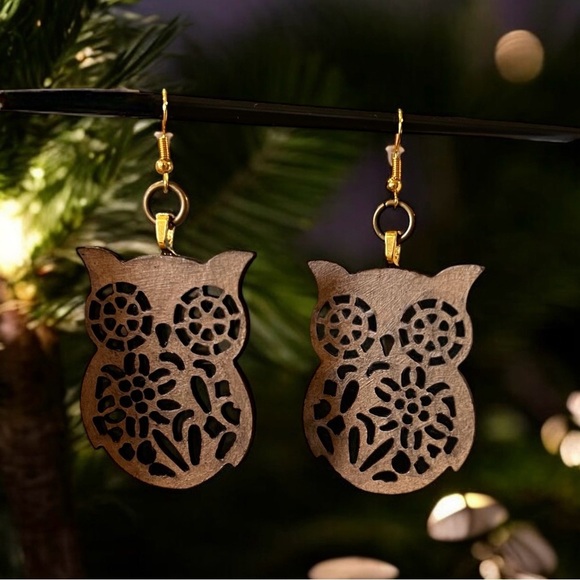 Owl earrings. Super light. Bohemian. Hippie style. 70’s style Vintage feel - Picture 7 of 11